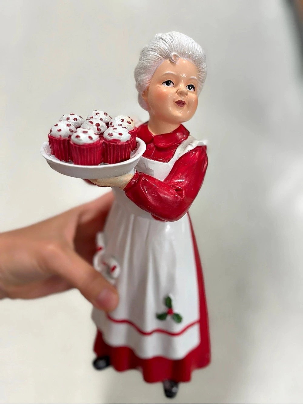 Christmas Mrs. Claus Cupcake Server Figurine